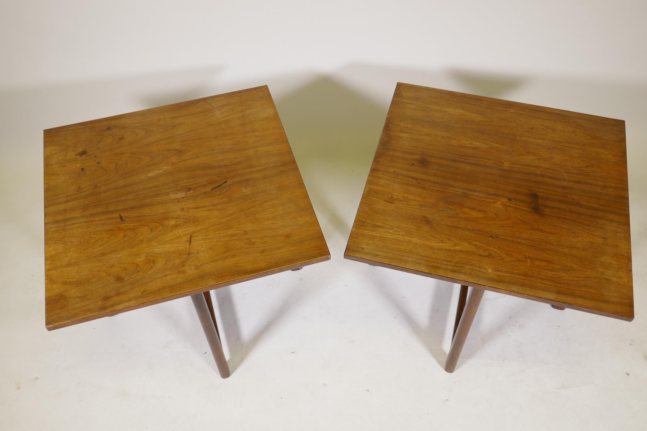 A pair of mid century Danish hardwood occasional / coffee tables by Durup Mobler, manufacturer's - Image 3 of 6