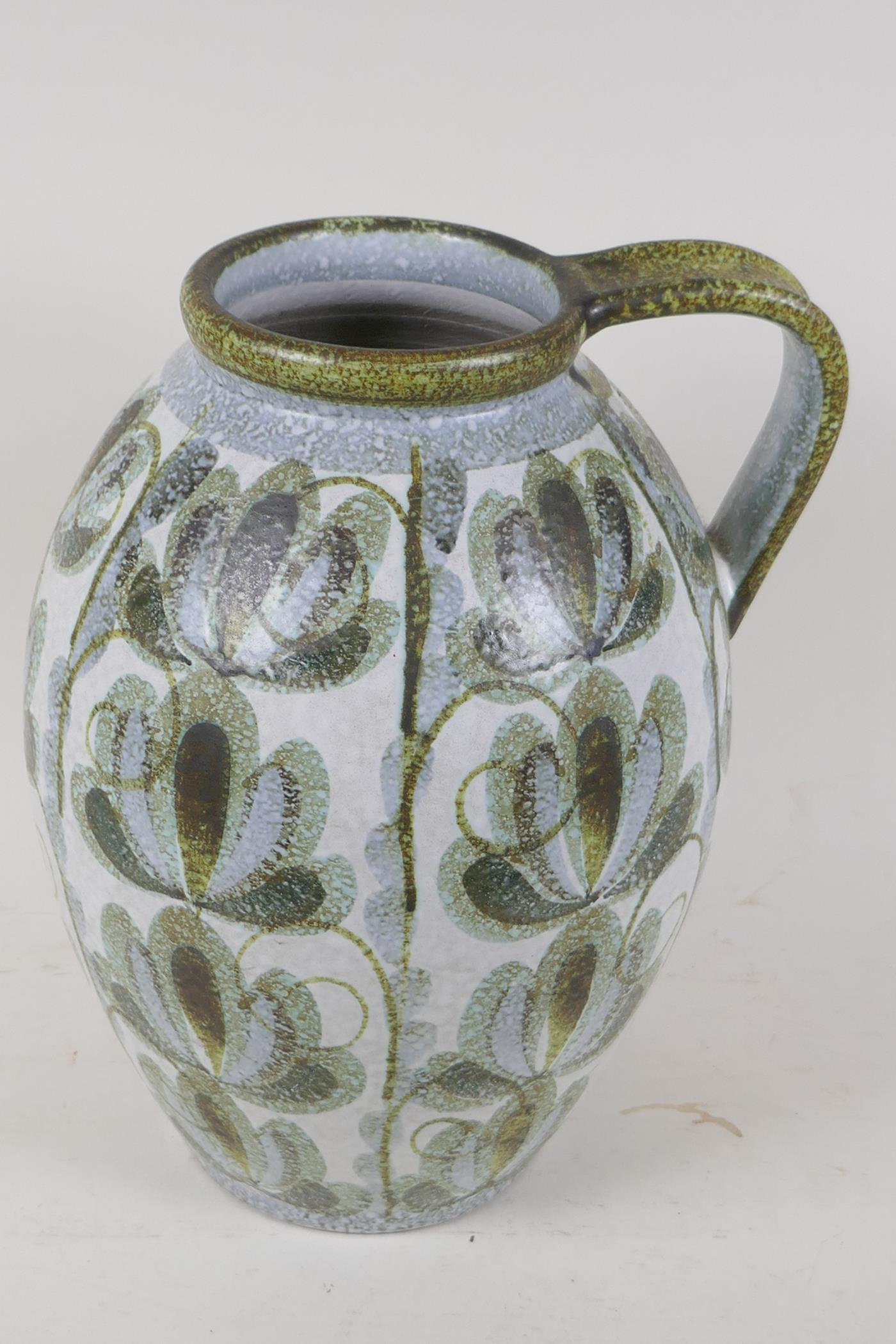 A large Denby Glyn Colledge studio pottery ewer, 12½" high - Image 3 of 5