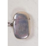 A small hallmarked silver vesta case, Chester 1897, 15g
