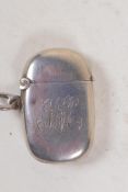 A small hallmarked silver vesta case, Chester 1897, 15g