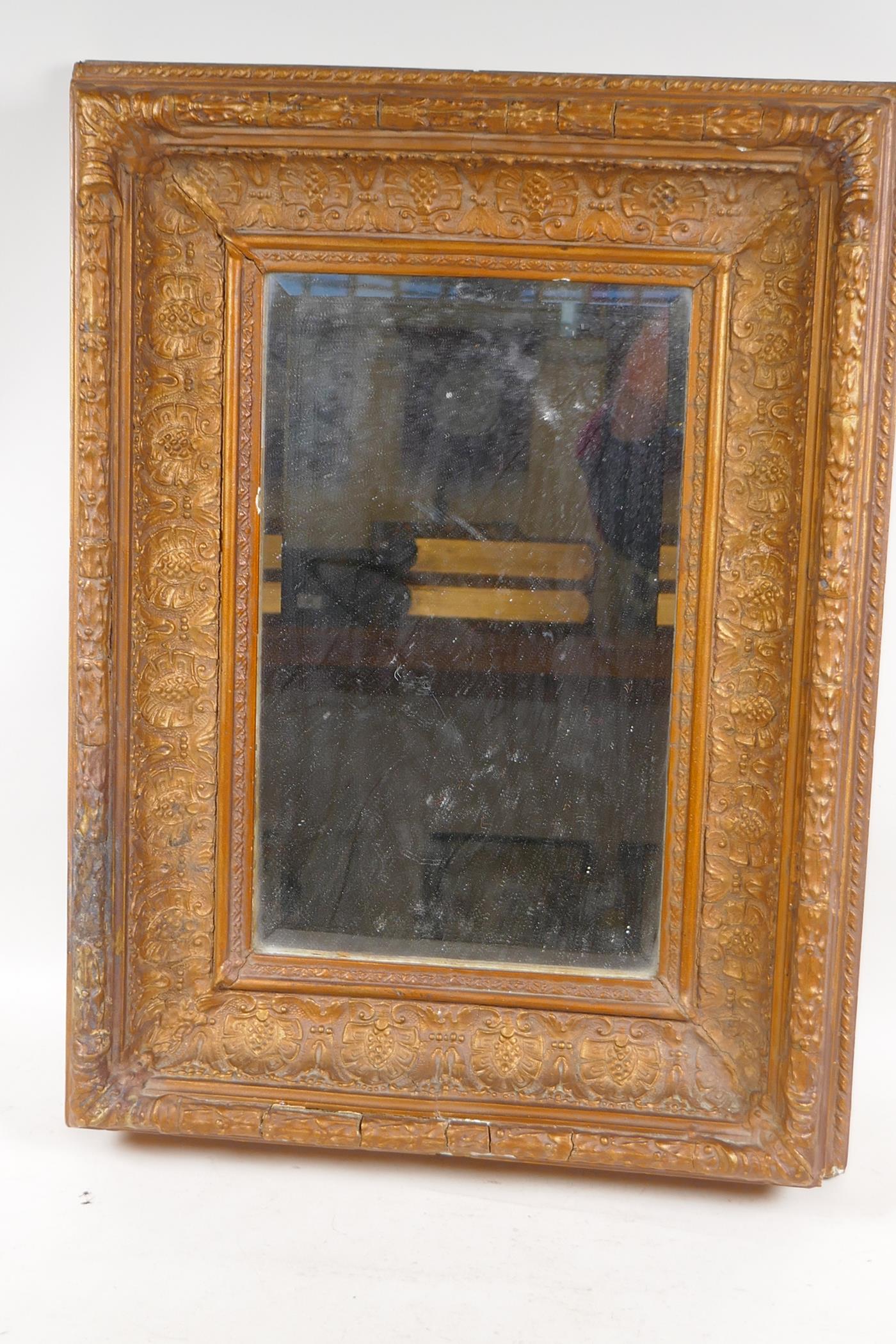 A gilt framed bevelled glass mirror, plate 14" x 9" - Image 2 of 2