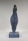 An abstract figural bronze of a lady, 24" high