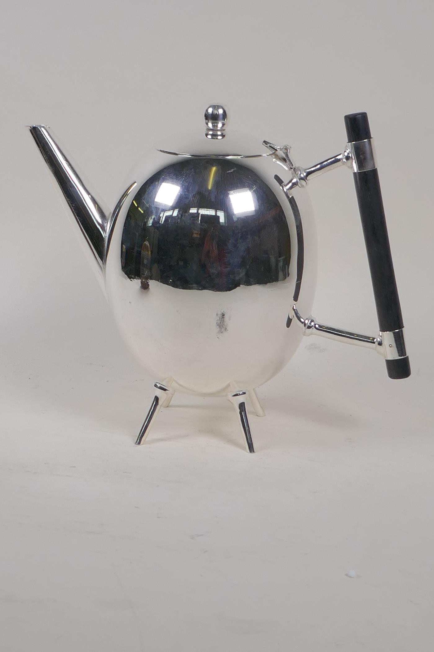 A Christopher Dresser design silver plated teapot, 7½" high - Image 2 of 3
