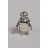 A sterling silver miniature penguin, 1"