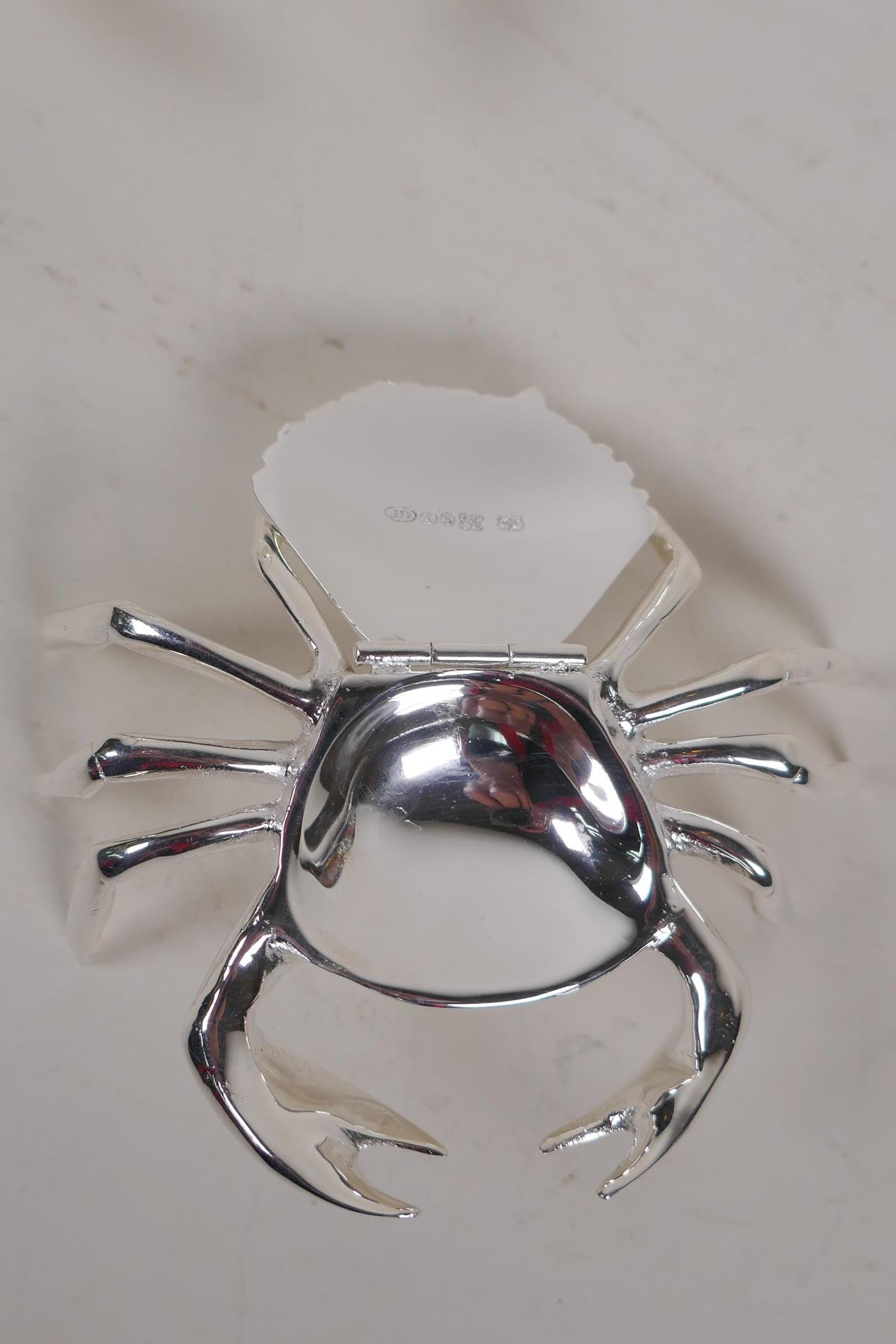 A pair of table salts cast as crabs, 5" wide - Image 4 of 5