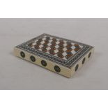 A C19th sadeli work card case with an optical illusion design, 4" x 3"