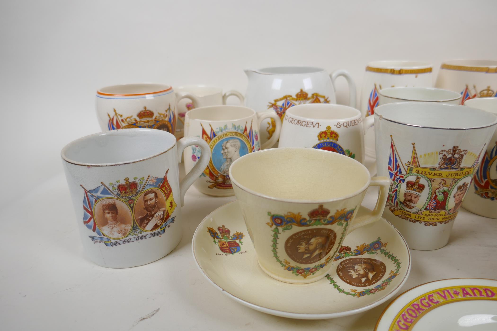 Over twenty four items of early to mid C20th royal commemorative wares, jug, mugs etc - Image 4 of 9