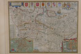 John Speed, Map of Kent with her cities and earles, described and observed, hand coloured