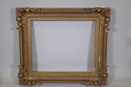 C19th gilt wood and composition picture frame, rebate 25½" x 30½"