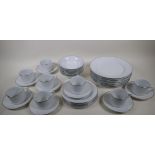 A Royal Worcester 'Classic Platinum' dinner and tea service, eight 10½" plates, five 8" plates,