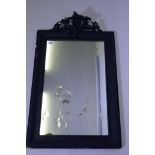 A C19th French painted wall mirror, AF, 28" x 45½"