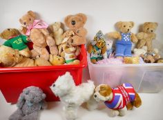 A quantity of teddy bears and cuddly toys