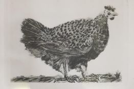 After Pablo Picasso, The Hen, vintage photolitho print from the engraving, 19" x 14"