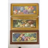 A. Dudley, still life of fruit, three C19th watercolours, largest 30" x 11"
