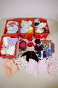 A large quantity of dolls' clothes