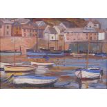 Harbour scene, bears label verso 'Stonehaven, John Maclaughlan Milne', oil on board, 12" x 16"