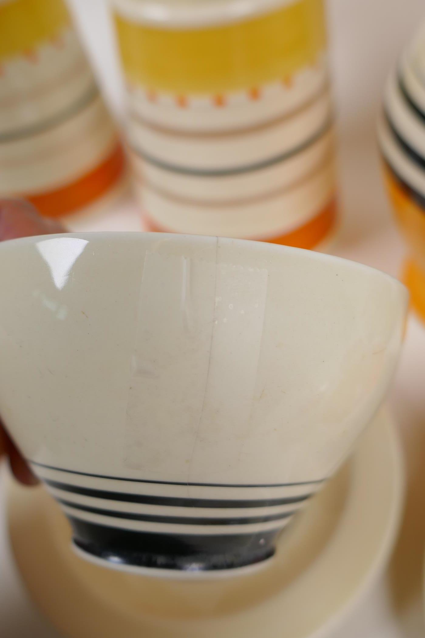A quantity of Susie Cooper productions orange Tango pattern tea wares, including tea cups, - Image 6 of 8