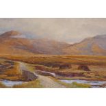 William Grylls Addison, 'Cahersiveen Peat Bog, Kerry', C19th Irish landscape, watercolour, unframed,