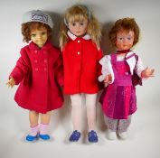 Three large standing dolls, 30" high