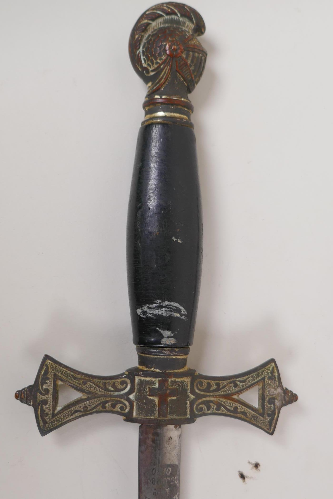 A masonic sword and scabbard inscribed Columbus Ohio, 36" long - Image 5 of 6