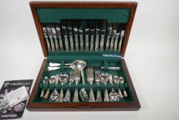 A canteen of Sheffield plated cutlery by Arthur Price, c1980