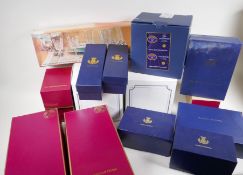 A quantity of UK and European boxed glassware including commemorative