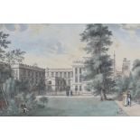 N. Whittock, New College, Oxford, From the Garden, hand colour lithograph, Drawn from Nature and