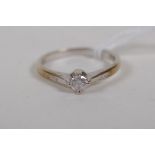 A 9ct white gold diamond engagement ring, 0.15ct, size M