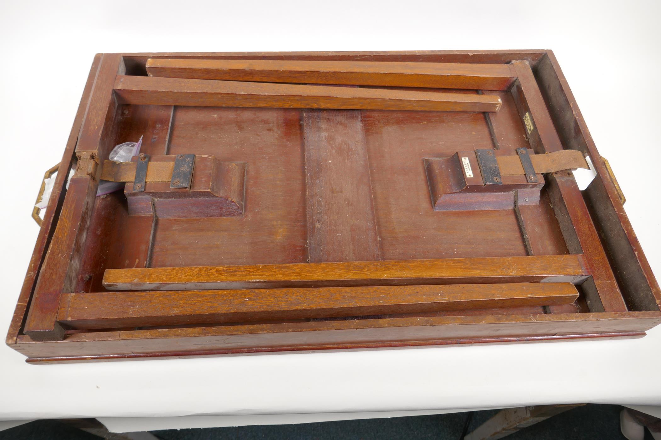 An Asprey mahogany 'Osterley' folding table tray, 27" x 17" - Image 2 of 5