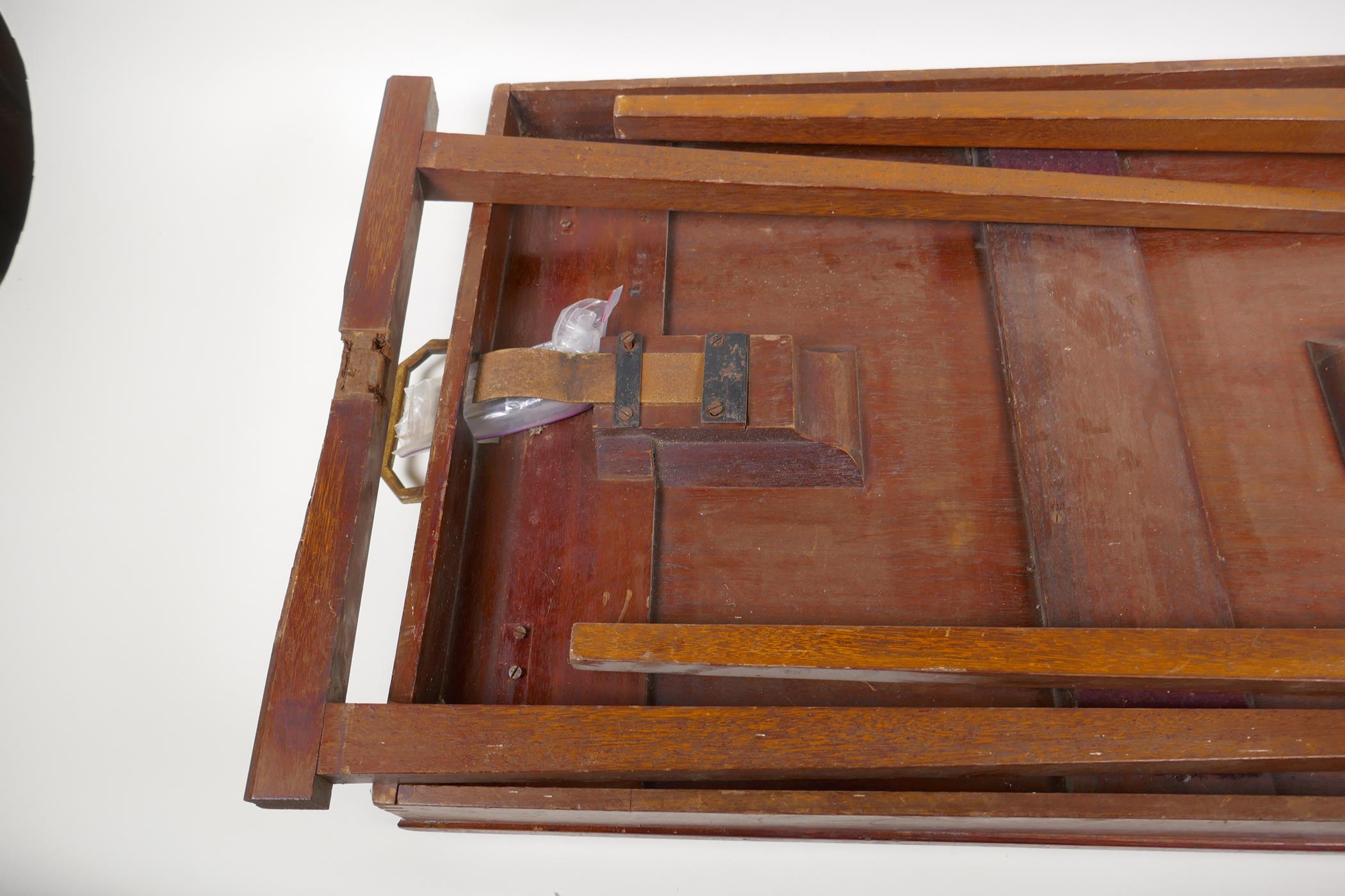 An Asprey mahogany 'Osterley' folding table tray, 27" x 17" - Image 3 of 5