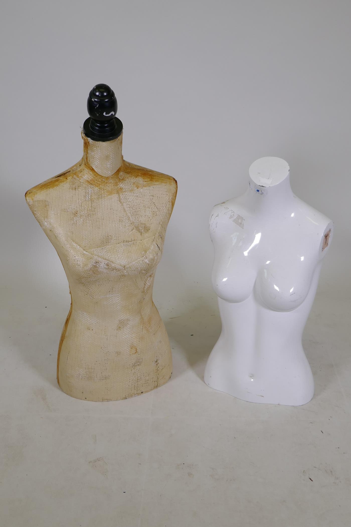 A fibre glass shop display mannequin, and another, largest 31" high - Image 2 of 2