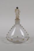 A Dubarry 'A Toi' Depinoix perfume bottle and frosted glass pierrot stopper, designed by Julien