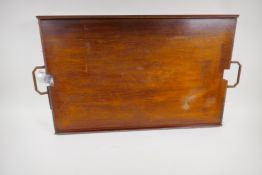An Asprey mahogany 'Osterley' folding table tray, 27" x 17"