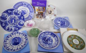 A glass King Edward VIII Coronation plate, a Victoria and Albert 'Prince of Persia' saucer, Wade