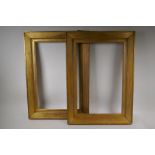 A pair of early C19th giltwood moulding picture frames, 32cm x 50cm