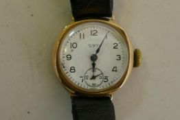 A 9ct gold lady's wristwatch, the movement marked Bravingtons