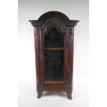 A C19th French glazed cabinet in the form of a miniature armoire, 36 x 21 x 68cm