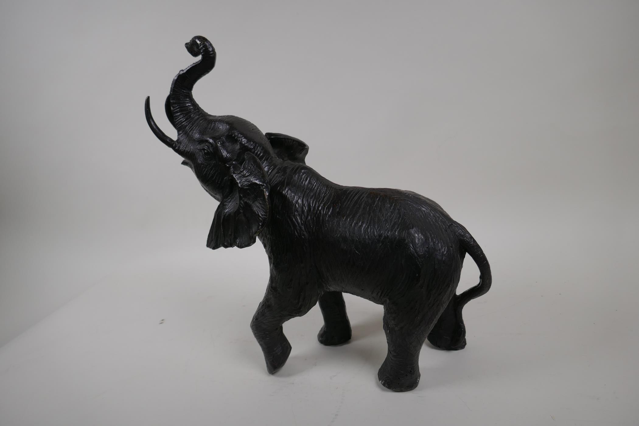A bronze figure of an elephant, 13" high - Image 5 of 5