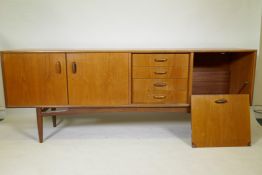 A 1960s teak G-Plan 'Brasilia' sideboard designed by Victor B. Wilkins, 206 x 46cm, 79cm high