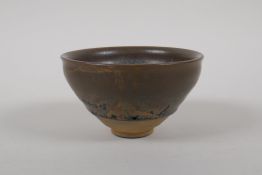 A Chinese Jian kiln tea bowl with iridescent glaze, 10cm diameter