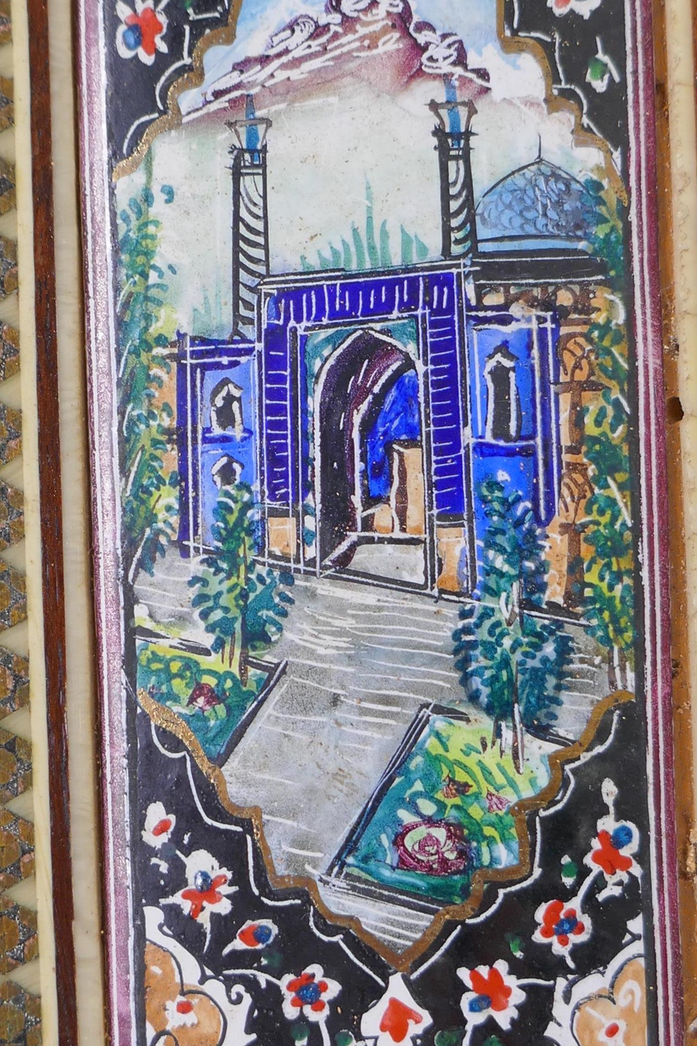 A Moorish Sideli work and enamel decorated picture frame, AF, 30cm x 25cm - Image 3 of 5