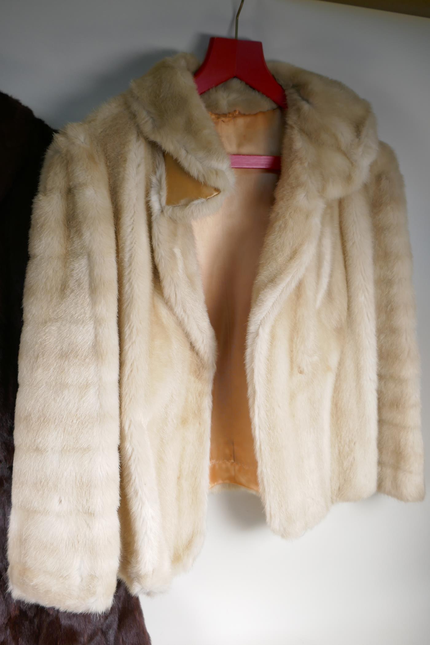 A vintage full length fur coat and a faux fur jacket - Image 2 of 3