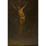 The Crucifixtion, C18th/C19th, probably continental, oil on canvas laid on board, unsigned, 40 x