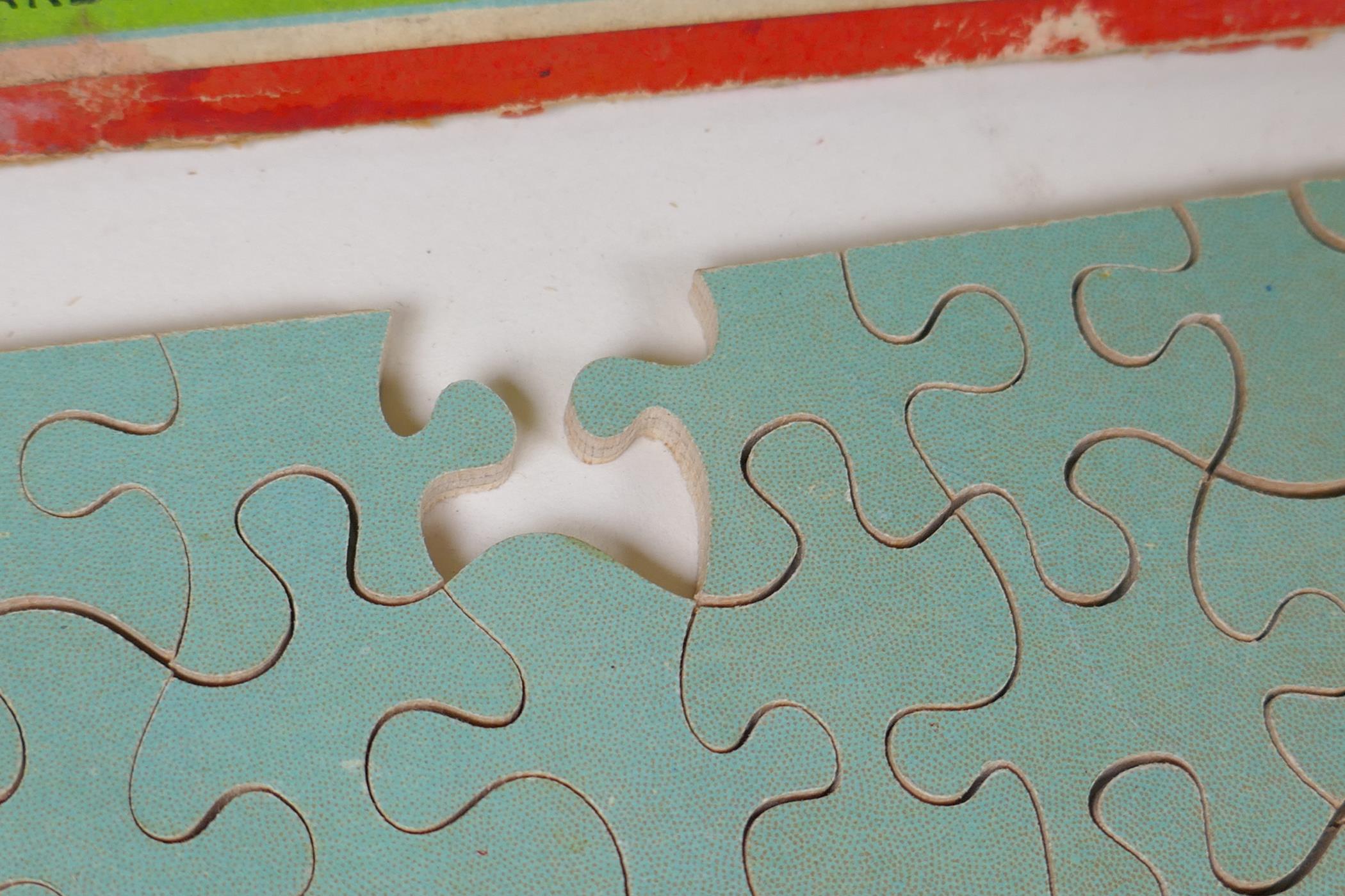 A 1930s Chad Valley wooden Mickey Mouse jigsaw puzzle, and a Parker Brothers clock, Tiddley Winks - Image 4 of 6