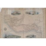 A mid C19th map of Western Africa engraved by J. Rapkin with vignette illustrations by Winkles and