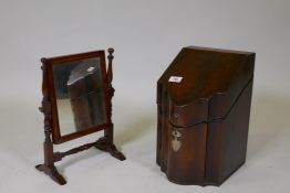 A Georgian mahogany knife box with fitted interior, 23 x 26 x 38 cm