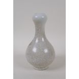 A Chinese Ge ware garlic head shaped vase, 17cm high