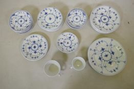 A quantity of Royal Copenhagen blue and white tea wares