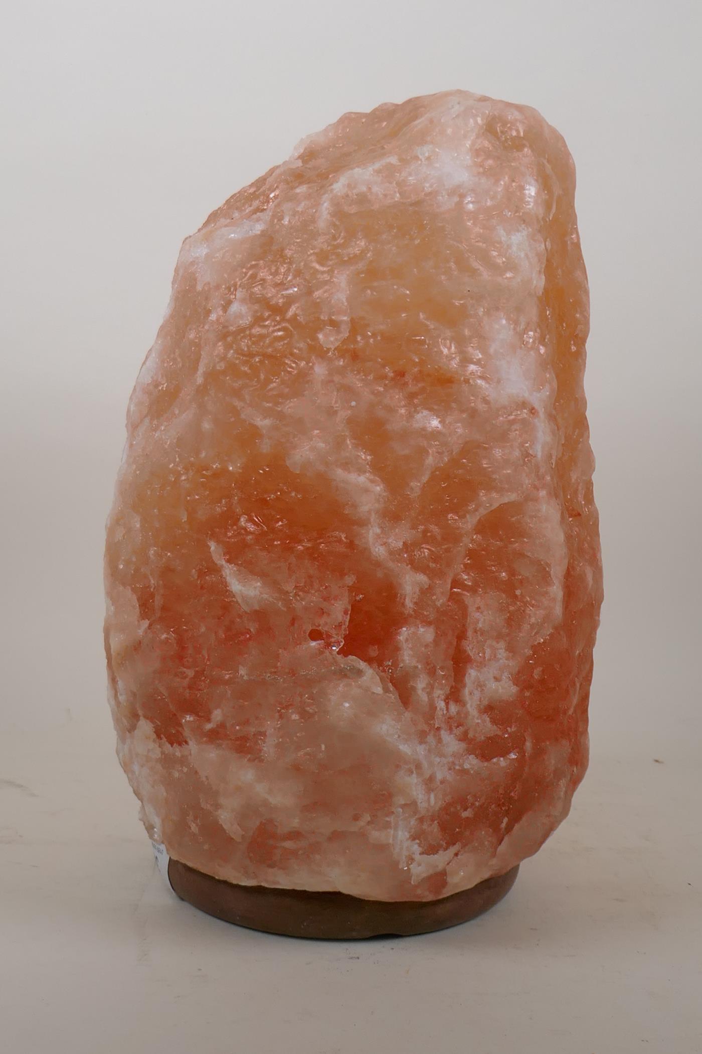 A Himalayan salt lamp, 33cm high