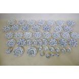 Meissen Onion pattern part dinner service, 46 pieces comprising thirteen 23cm diameter plates (3